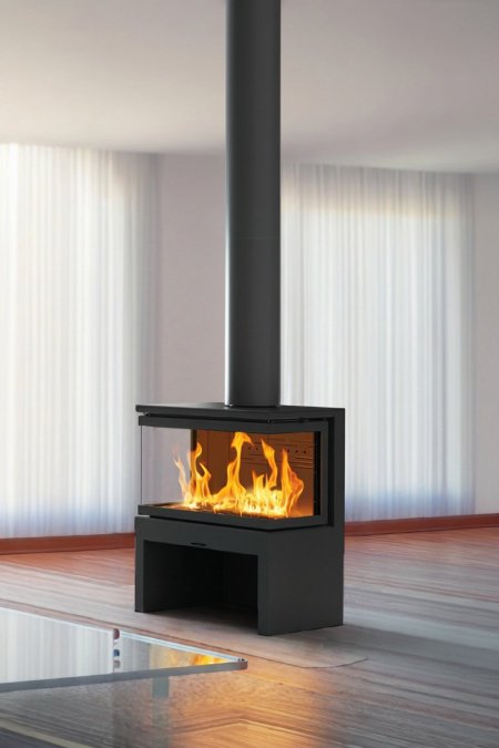 صوبة حطب بولندية بانورامية 3 أوجه – حديد 6 ملم